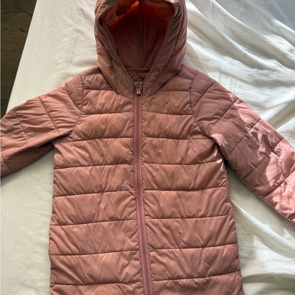Old Navy Kids Dusty Rose Hooded Puffer Jacket